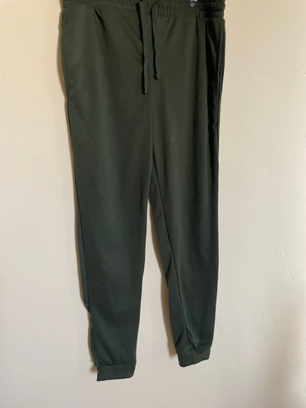 Women Dark Green Elastic Waist pyjama Pants